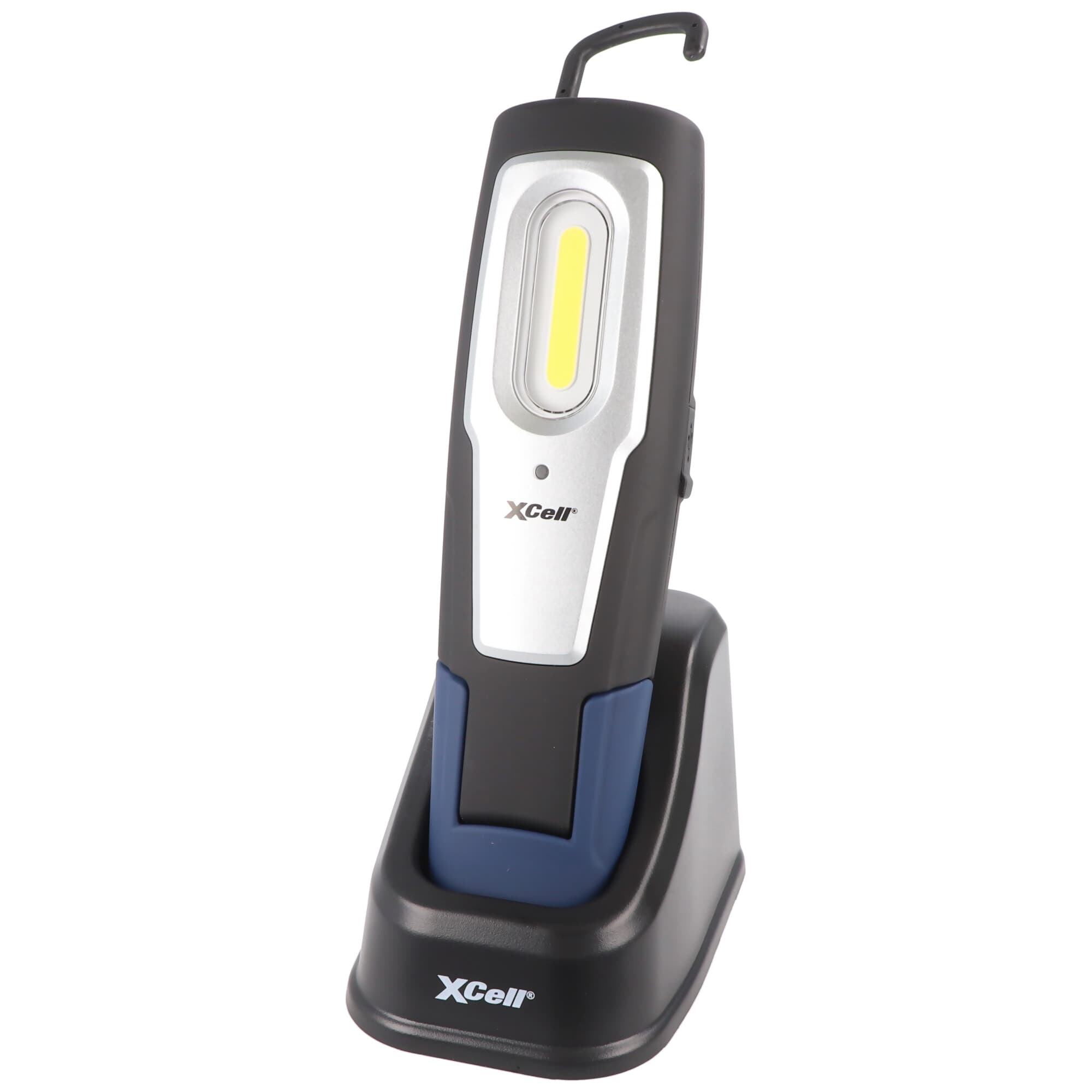 Lampe de travail LED super lumineuse avec deux niveaux d'éclairage, y compris le socle de chargement. Lampe de travail avec aimants.