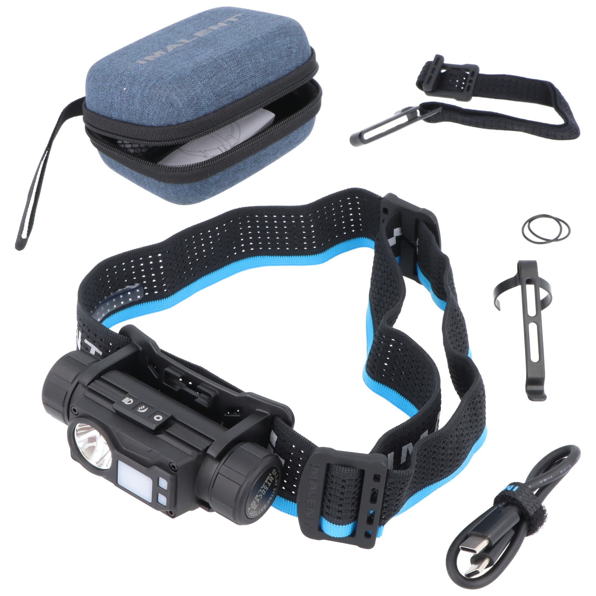 Lampe frontale Imalent HT50, 3000 lumens, deux sources lumineuses, fonction power bank, avec batterie Imalent Li-Ion 5000mAh