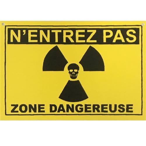 Petite plaque carte postale Zone Dangeureuse 15 x 10.5 cm
