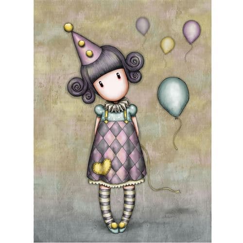SANTORO Pierrot Doll Carte postale avec enveloppe