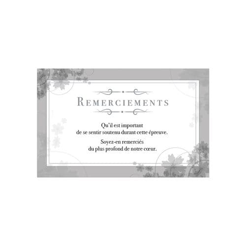 Carte De Voeux - Condoléances - 5 Cartes Remerciements Deuil
