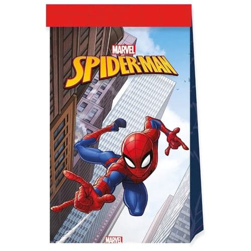 6 sacs cadeaux plastique spiderman crime 23x16cm - générique lspi94082