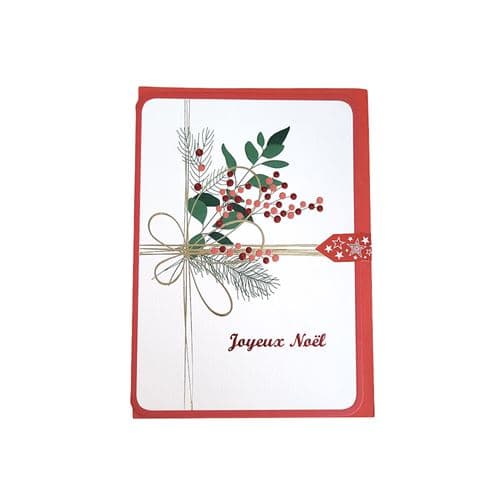 Carte De Voeux - Joyeux Noël Branches de Houx